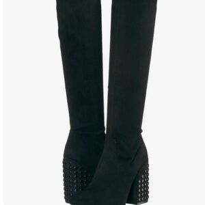 KENDALL + KYLIE Black Over-the-Knee Stretch Boots